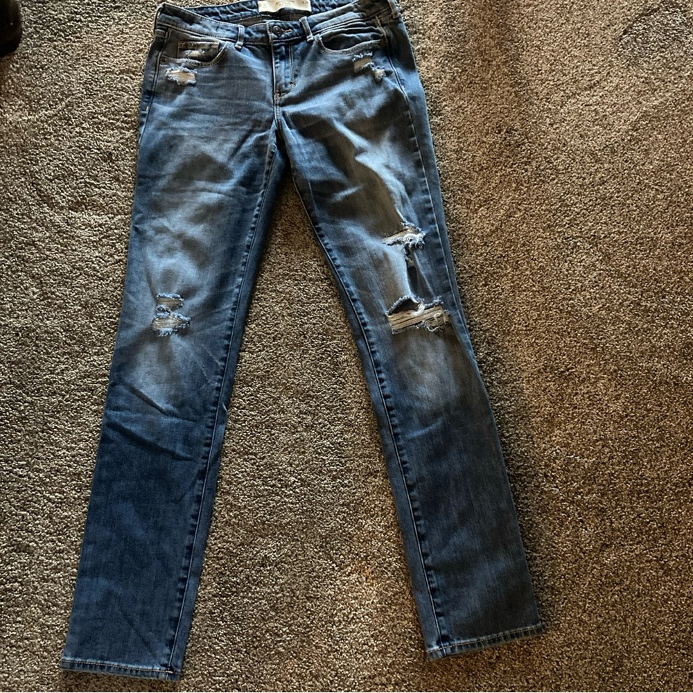 Abercrombie & Fitch Jeans, Womens Size 6R 28x33 Distressed Cotton Poly Blend
